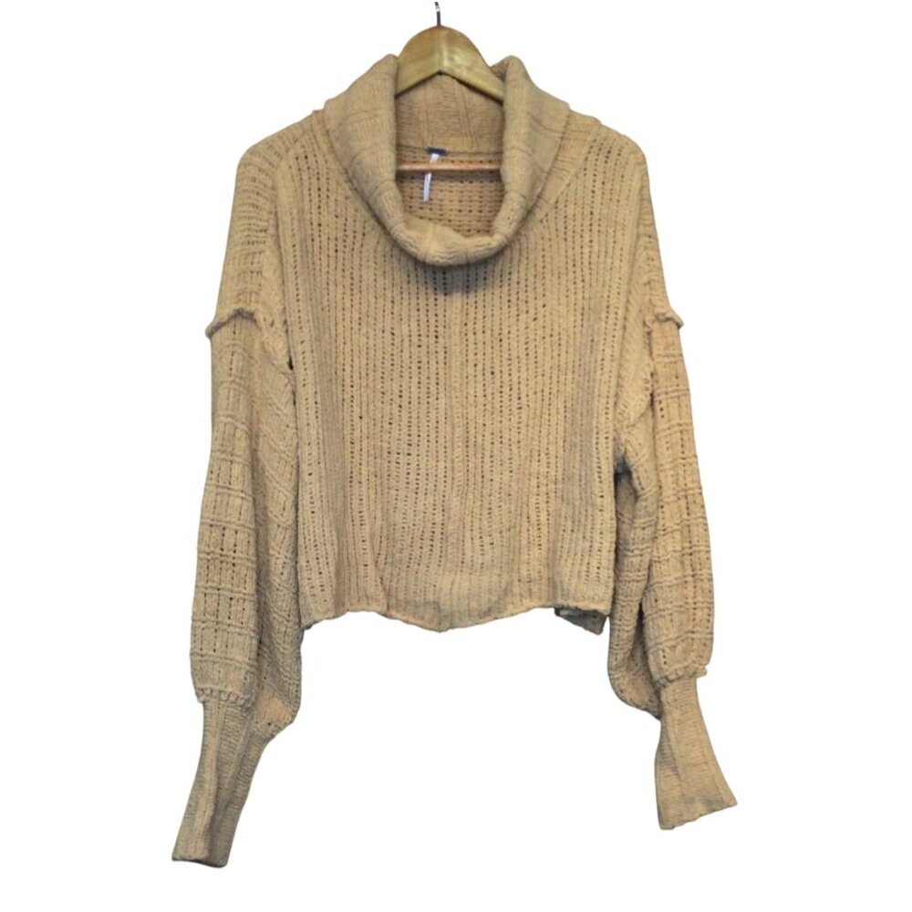 Free People Be Yours Womens Knit Sweater Size S Cowl Neck Drop Shoulder Oversize